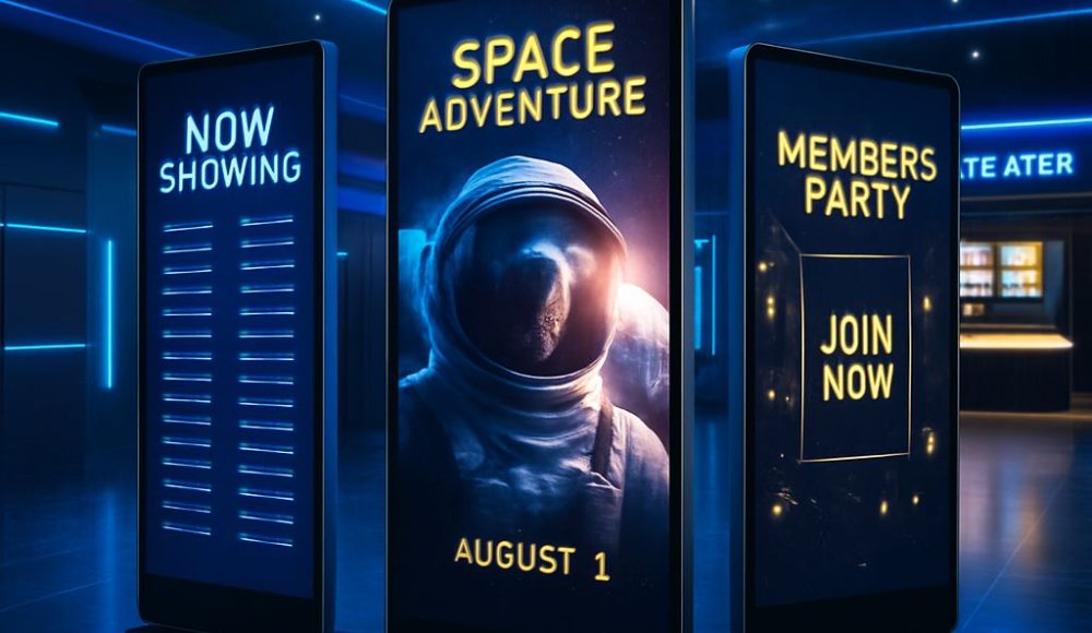 movie theater poster displays